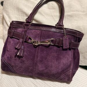 Gorgeous Vintage Coach Purple Suede Women's Bag